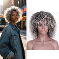 Afro Wig 15 Inch Black Women Afro Wigs African Curly Wigs Elastic Fluffy Wigs Synthetic Hair Suitable for Cosplay Daily and Party