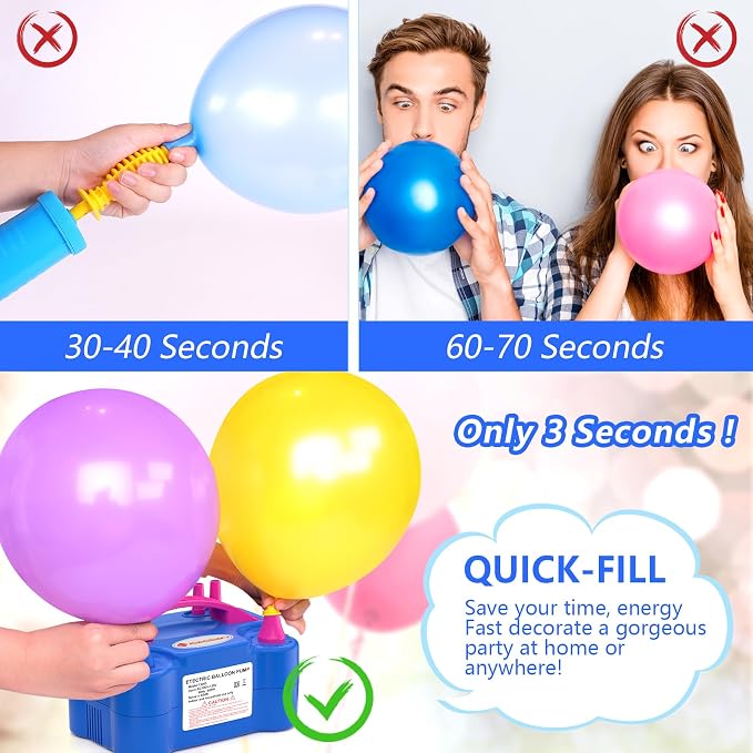 IDAODAN Electric Balloon Pump – Portable Balloon Air Pump Electric Inflator - Image 3