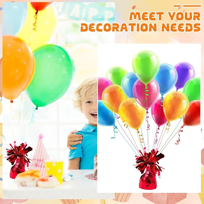 6 Pack Red Balloon Weights Metallic Holder Anchors Balloon Holder Weights - Image 4