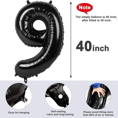 Number Balloon 40 Inch Black Number 9 - Image 7