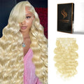 Clip in Hair Extensions Real Human Hair Body Wave 613 Bleach Blonde Clip in 100% Brazilian Remy Human Hair Extensions 8pcs Per Set with 18 Clips Double Weft 24 Inch 120g/3.6oz