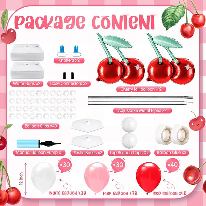 Kasyat 2 Set Cherry Balloon Column Stand Kit - Image 2