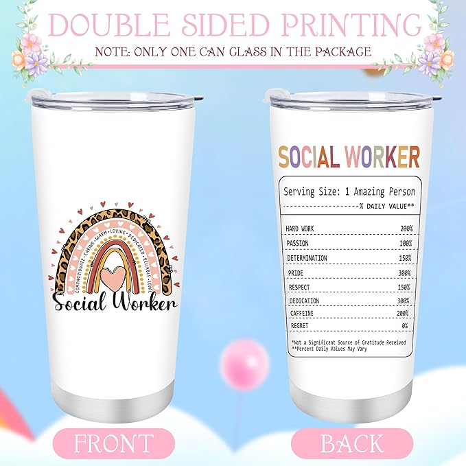 Keluna Social Worker Gifts for Women - Thank You Appreciation Gifts for Social Worker, Keychain Makeup Bag Tumber Mug Set