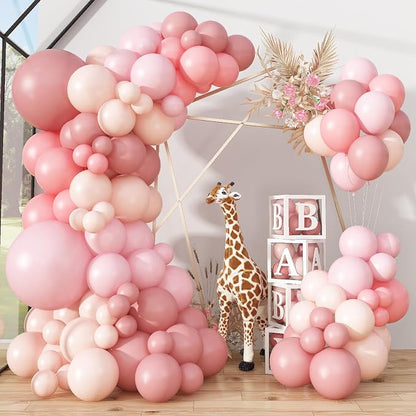 Dusty Pink Balloon Garland Double Stuffed Blush Pink Balloons Baby Pink Latex by Jobkoo