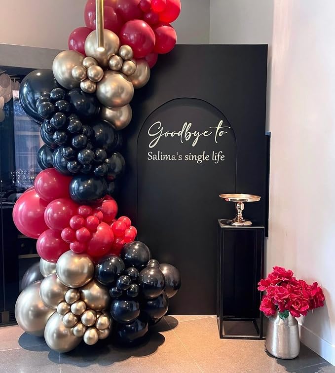 HILAVO Red Black and Gold Balloons - Image 8