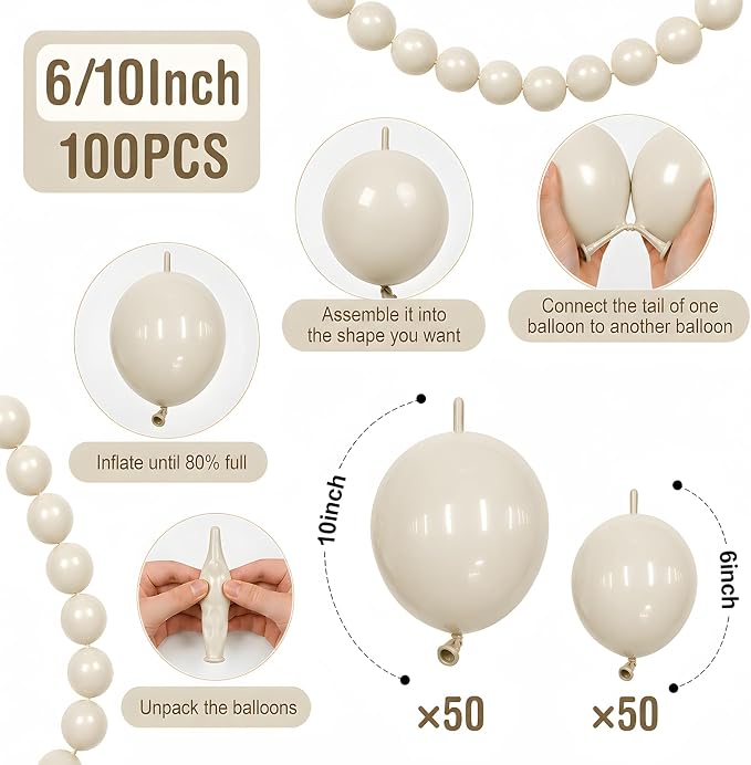 White Linking Balloons - Image 2