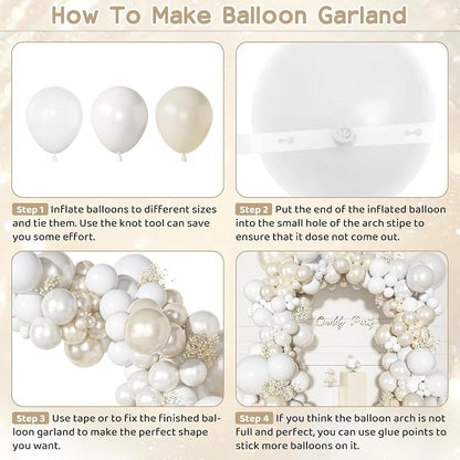 Ouddy Party Pearl White Balloon Garland Arch Kit 18 12 10 5 Inch | Different - Image 4