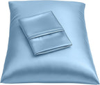 BLISSFORD Luxury Satin Pillowcase for Hair – King Satin Pillowcase with Zipper, Jewel Blue (Pillowcase Set of 2)