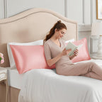 INFIIXSO Body Pillow Cover with Zipper, Luxury Mulberry Silk Body Pillow Case 20x54 Inches, Ultra Smooth and Soft Cooling Long Pillowcase, Gift for Women, Men(Blush Pink)