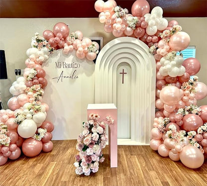 Pearl Pink Double Stuffed Balloons Different Size 115Pcs 5/10/12/18 Inch Pearl - Image 6