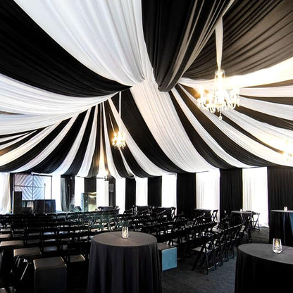 4 Panels Black Ceiling Drapes for Wedding Ceiling Drapes 5ftx20ft Wedding Arch by Showgeous
