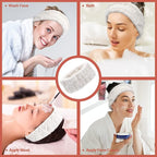 Chuangdi 3 Pieces Headband Set - Elastic Head Wrap for Makeup, Washing Face, Yoga, Sports, Shower, Women and Girls (White)
