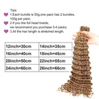27# Deep Wave Braiding Human Hair Bundles Honey Blonde Bulk Human Hair for Crochet Micro Boho Braids 100 Grams (2 of 50g)18 inch