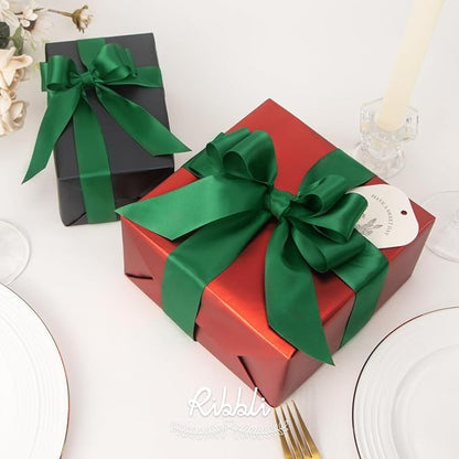 Ribbli Forest Green Double Faced Satin Ribbon, 1-1/2” x Continuous 25 Yards - Image 3