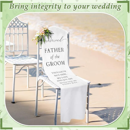 HunnmingRe Father of the Groom Wedding Memorial Reserved Chair Sign Banner in - Image 4