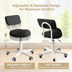 Ergonomic Esthetician Stool Chair with Back Support for Salon, Swivel Rolling Stool Height-Adjustable for Clinic Dentist Spa, Home Office, Drafting Work Task Chair