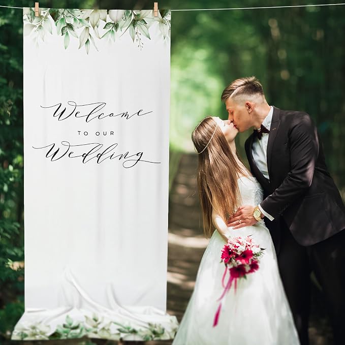 HunnmingRe 29 x 78 Inch Welcome to Our Wedding Sign - Image 5