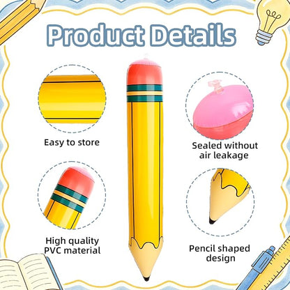 Large Inflatable Yellow Pencil Balloons, 27 Inch First Day of School Giant - Image 4