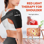 Viconor Red Light Therapy for Shoulder Pain Relife, Infrared Light Therapy for Body, Improve Joint Muscle， 660nm&850nm Red Light Shoulder Wrap with Massage, Black1