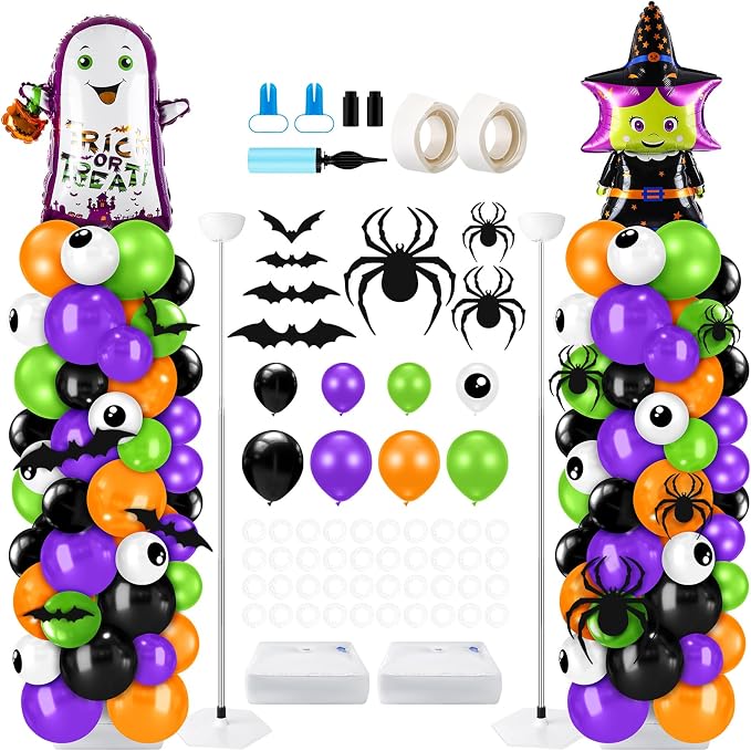 Kasyat 2 Sets Halloween Balloon Column Stand Kit by Kasyat