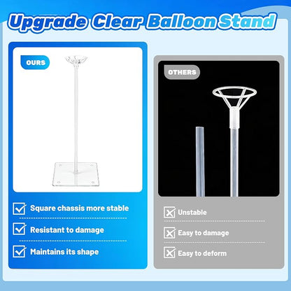 10 Set Balloon Stands for Table Clear 15.75 in Adjustable | Coordinated holders - Image 5