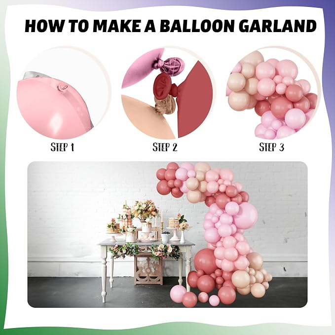 Dusty Pink Balloon Garland Double Stuffed Blush Pink Balloons Baby Pink Latex - Image 7
