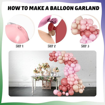 Dusty Pink Balloon Garland Double Stuffed Blush Pink Balloons Baby Pink Latex - Image 7