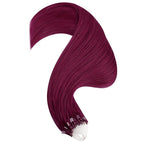 YoungSee Micro Bead Hair Extensions Human Hair Magenta Microlink Hair Extensions 24 Inch Micro Loop Hair Extension Real Human Hair Rosein 50s/50g for Party