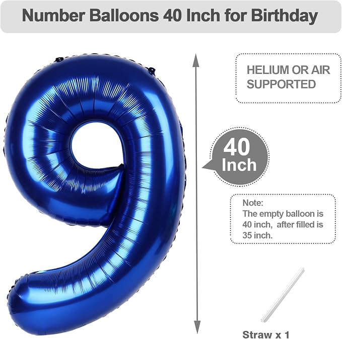 Numbers 8 Balloon 40Inch Navy Blue Balloons - Image 5