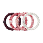 slip Skinny Scrunchies in Candy Cane Ornament Packaging: Anti-Crease, Anti-Breakage Slipsilk™ Design Protects Delicate Hair | Includes 4 Pure Silk Scrunchies