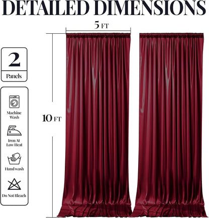 10x10 ft Burgundy Glitter Backdrop Curtain - Image 9