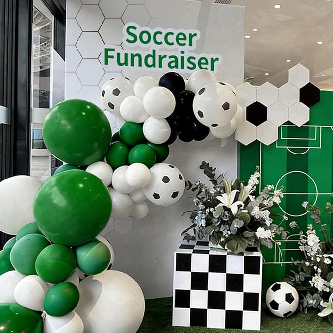 Black Green White Balloon Garland Arch Kit - Image 7