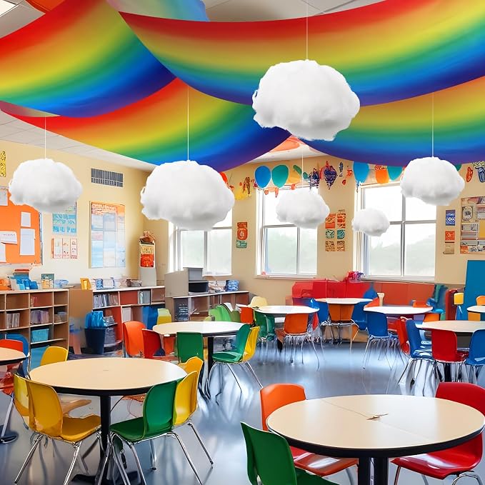 9 Pcs Rainbow Party Ceiling Decorations Kit Include 12 x 2 ft Rainbow by VioraWhite