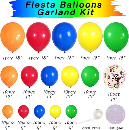 Colourful Rainbow Balloon Arch Kit, Colorful Balloon Garland, Party | Fiesta - Image 2