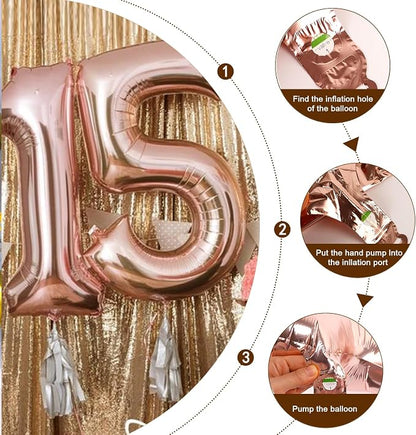Number Balloons 7 Balloon Rose Gold - Image 6