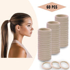 60 Pcs 2 Inch Blonde No Damage Hair Ties for Women Thick Hair, Large Soft Seamless Nylon Fabric Elastic Ponytail Holders Bands for Women
