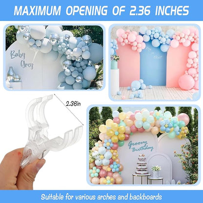 20 Pack Large Clear Balloon Arch Clips Plastic Transparent Backdrop Spring - Image 4