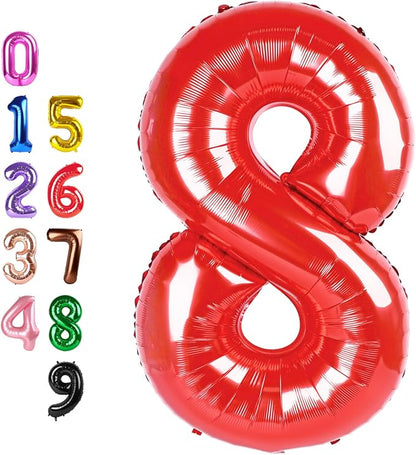 8 Balloon 40 inch Red Number Balloons by Enyeopd