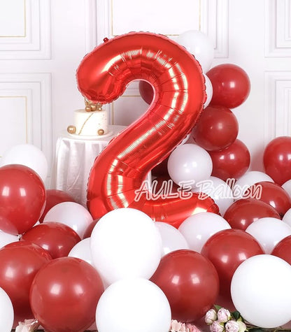 AULE 40 Inch Red 2 Balloon Number Foil 0-9 Birthday Big Numbers | Birthday - Image 4