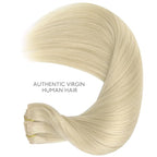 WENNALIFE Seamless Clip In Hair Extensions Human Hair, 16 Inch 130g 7pcs Bleach Blonde Real Hair Extensions Clip in Human Hair Invisible PU Skin Weft Natural Remy Human Hair Extensions