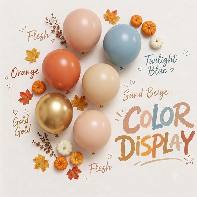 Fall Balloon Arch Kit for Little Pumpkin Baby Shower Decorations | Dusty Blue - Image 4