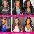 28 Inch Body Wave Lace Front Wigs Human Hair 13X6 HD Lace Frontal Wigs Human Hair 180% Density Glueless Wigs Human Hair Pre Plucked for Women Brazilian Virgin Body Wave Wig Natural Color