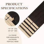 GOO GOO Tape in Hair Extensions Human Hair, 2A Light Brown, 22inch 30g 10pcs, Skin Weft Seamless Invisible, Silky Straight with Thick Ends, Remy Human Hair