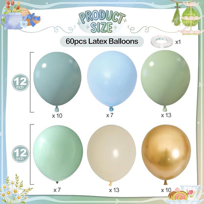 Dusty Blue Green Balloons - Image 2