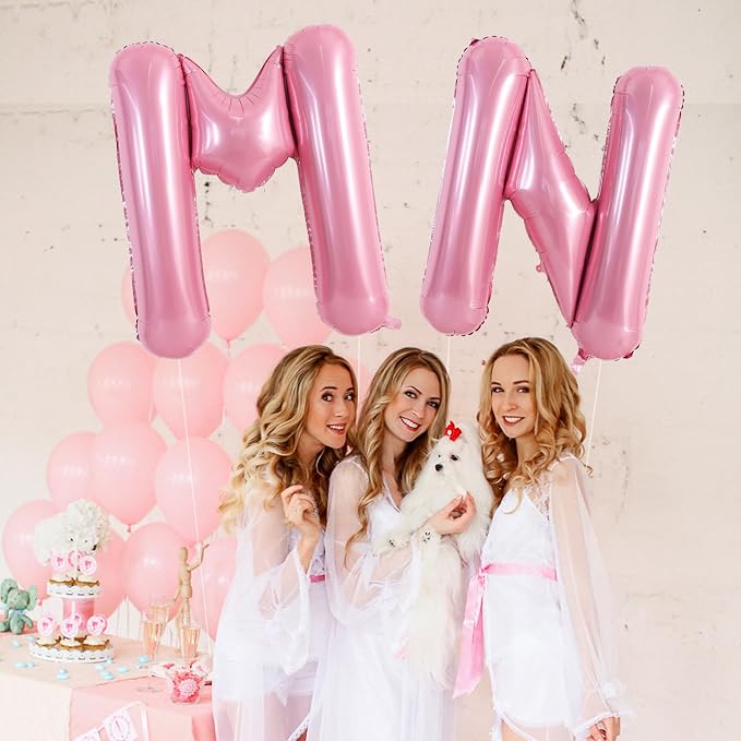 TONIFUL 40 Inch Large Pink Letter M Balloons Giant Foil Mylar Alphabet Balloon - Image 5