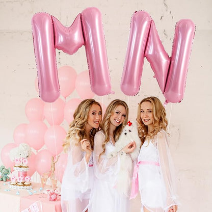 TONIFUL 40 Inch Large Pink Letter M Balloons Giant Foil Mylar Alphabet Balloon - Image 5