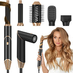 Hair Dryer Brush Set 6 in 1, Anluomania Blow Dryer Brush Foldable, Multi Negative Ionic Curl Hair Dryer Hair Styling Tools, Detachable Air Hair Styler Curling Iron for Curling, Drying, Straightening