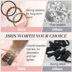 JIIRS 20PCS Boho Hair Ties,Elastic Bracelets,Elastic Hair Ties, Hair Bands For Ponytails,Ponytail Holder for Thick or Thin Hair,Boho Hair Bracelets No-Damage For Daily Life, Sport, Working(Set9)