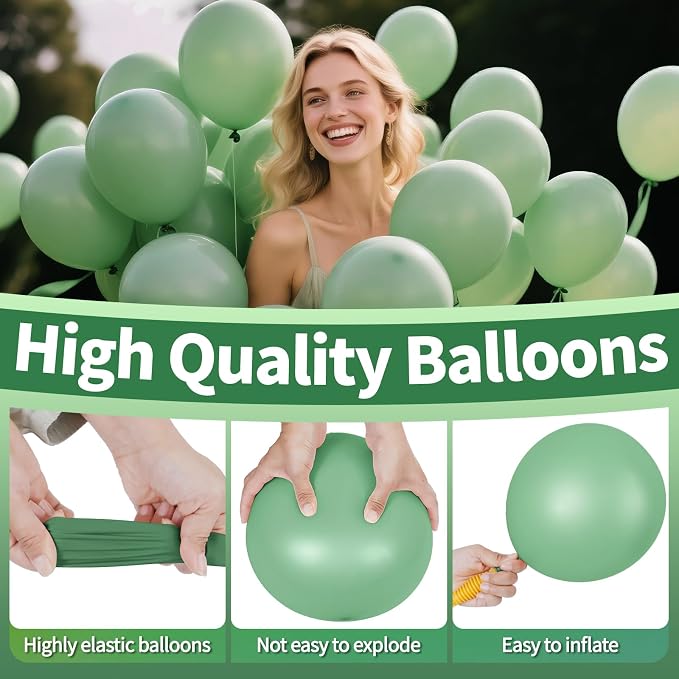 200pcs Sage Green Balloons 5 Inch, Small Mini Latex Balloons - Image 3