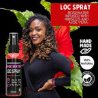 Hibiscus Rose Water Hair Spray – Natural Leave-In Mist for Hair Growth, Shine & Hydration – Lightweight Moisturizer for Locs, Curls & Natural Hair – Sulfate-Free Daily Hair Refresher
